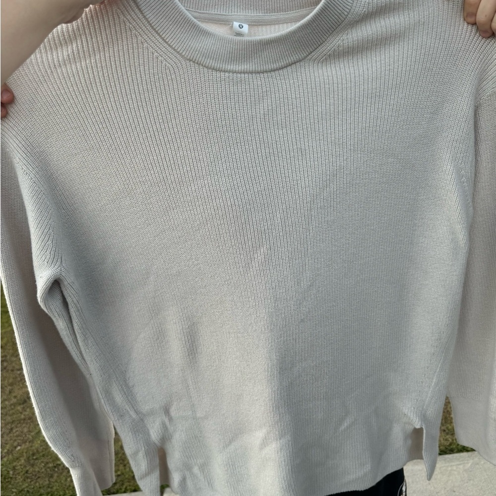 Lululemon White Opal Ribbed Sweater